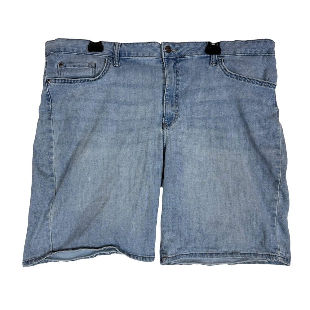 Lee Shorts Mens 40 Blue Light Wash Denim Bermuda Relaxed Stretch 9 Inseam